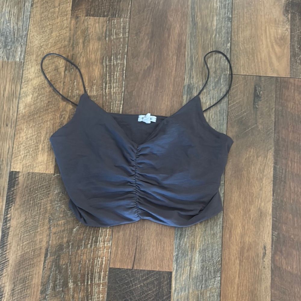 Garage Dark Gray Ruched Camisole